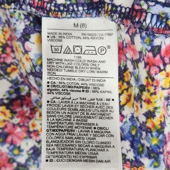 Old Navy Floral Skirt For Girls Size 8 Ruffle Flowy Cottage Blue Red Yellow - Picture 6 of 6